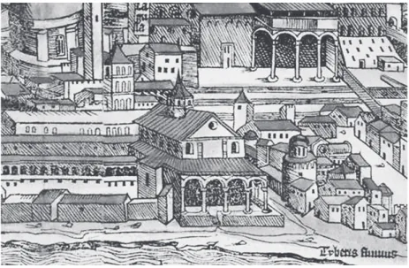 3. kép. A Szentlélek-ispotály Róma 1493-as ábrázolásán