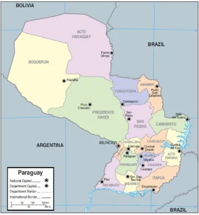 1. ábra. Paraguay adminisztratív térképe 