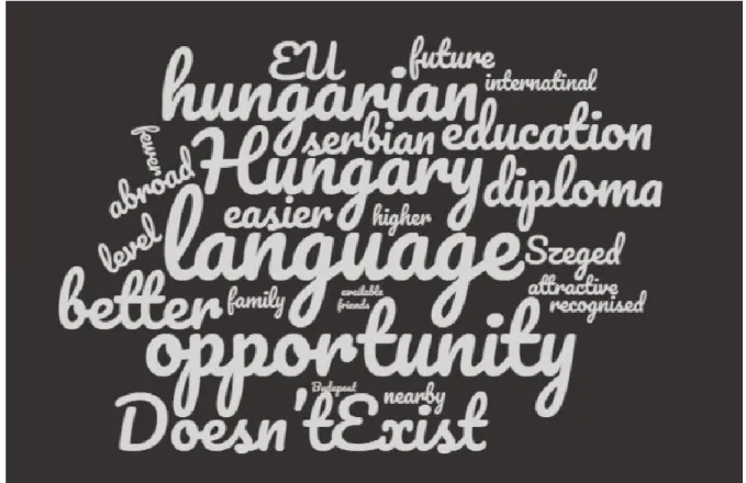 Fig.  4  shows  the  word  cloud  generated  for  respondents’  reasons  for  not  wanting  to  undertake further study in Serbia