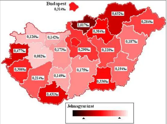 1. ábra. A Geci, Géci családnevek és alakváltozataik 2009. január 1-jei állapot szerint  Az 1