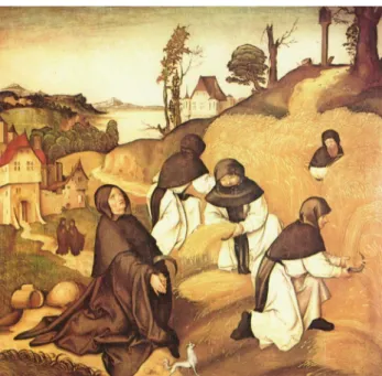 3. kép Id. Jörg Breu: Ciszterci szerzetesek aratás közben (1500) Forrás: Wikipedia