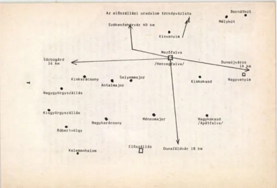 8. kép Az előszállási uradalom térképvázlata. Forrás: Rácz, 1990, p. 7.