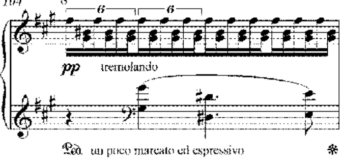 19. ábra: Liszt Ferenc: Á-dúr legenda 104. ütem 