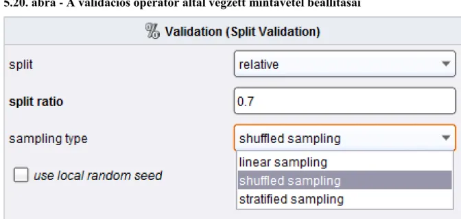 5.20. ábra - A validációs operátor által végzett mintavétel beállításai