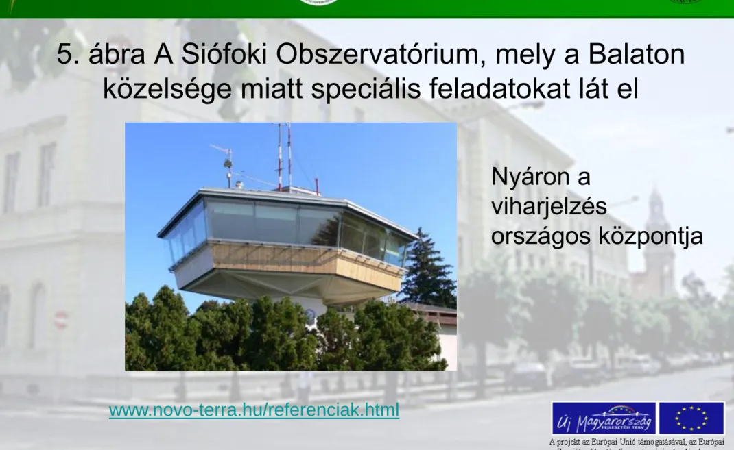 5. ábra A Siófoki Obszervatórium, mely a Balaton  közelsége miatt speciális feladatokat lát el 