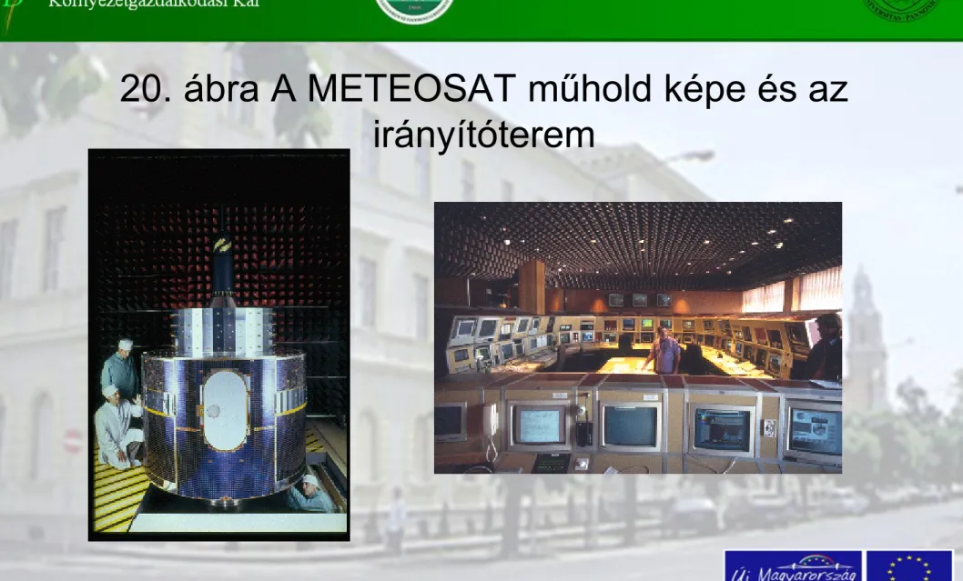 20. ábra A METEOSAT műhold képe és az  irányítóterem 
