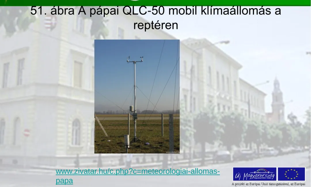 51. ábra A pápai QLC-50 mobil klímaállomás a  reptéren 