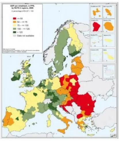 1-2. ábra Regionális különbségek az Unióban Forrás: http://www.nyugatijelen.com