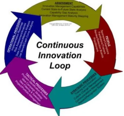 A 2-6. ábra mutatja be a folyamatos innováció folyamatát és szükségességét.