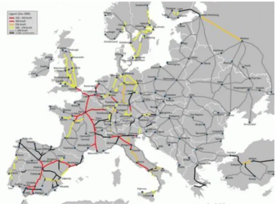 2-7. ábra Transzeurópai vasúti hálózat Forrás: http://www.wikipedia.org
