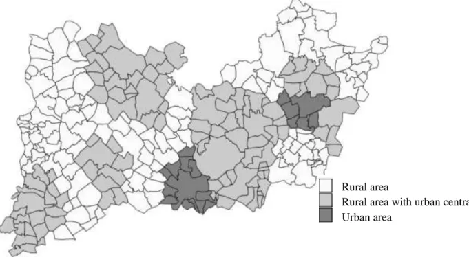 Figure 2: Rural character of the sub-regions in the Southern Great Plain 