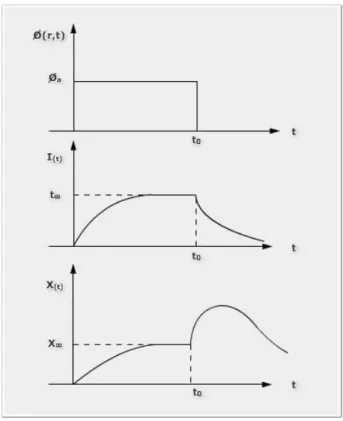 A 3.11.2. ábra mutatja, hogy egy tiszta indulás, majd leállás után (legfelső ábra mutatja a fluxust) a jód (középső  ábra)  és  a  Xe  (alsó  ábra)  hogyan  viselkedik