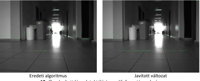 12. ábra Javított lézerdetektáló és az előző verzió eredménye 