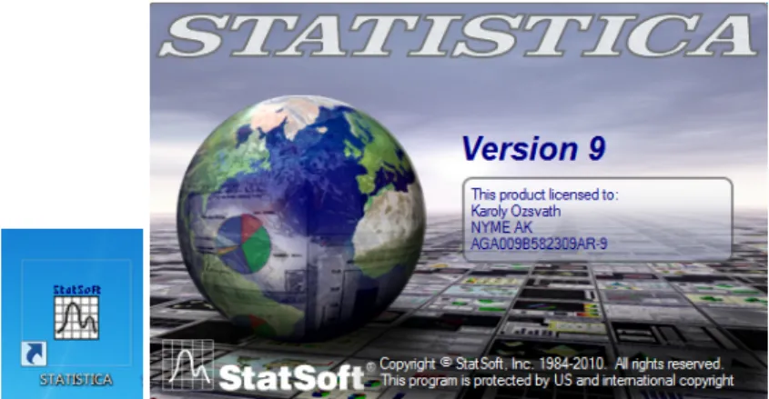 4. ábra: A StatSoft STATISTICA ikonja és indító ablaka
