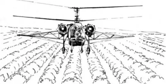 9-2. ábra A „modern” nagyüzemi szőlőtermesztésben a helikopter sem volt ritka (Csemez, 1996).