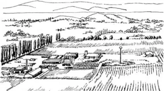 9-4. ábra Az iparosodó mezőgazdaság korszerű borkombinátot épített (Balatonboglár)(Csemez, 1996).