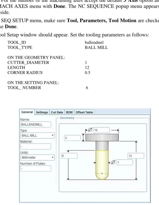 Figure 20. The tool for the Trajectory milling 