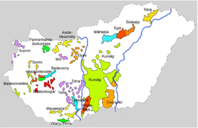 Figure 4.1. Wine regions is Hungary 