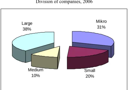 Figure 1. Division of companies, 2006 Large 38% Medium 10% Mikro31%Small 20%