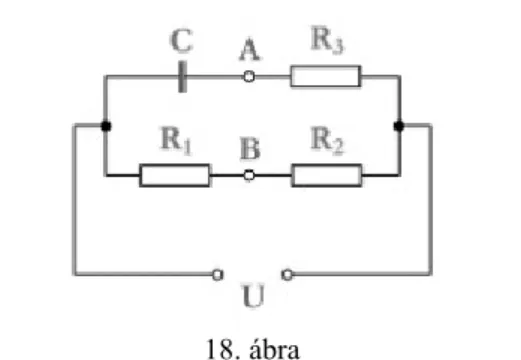 7.  A 19. ábra szerinti kapcsolásban az egyik árammérő I 2 =2 A erősségű áramot jelez