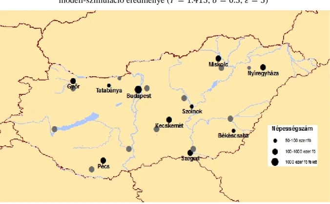 7. Ábra. Magyarország és a szomszédjai térségén tesztelt   modell-szimuláció eredménye ( 