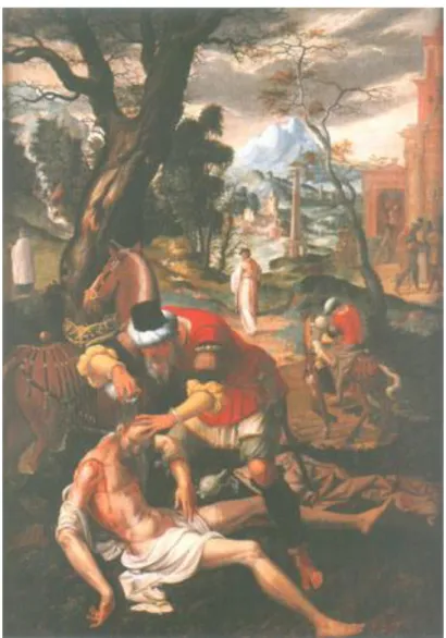 7. ábra: Lanceloot Blondeel: Az irgalmas szamaritánus. 16. század. 
