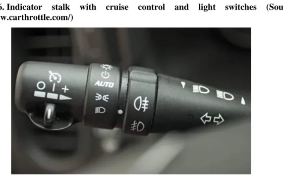Figure 4.6. Indicator  stalk  with  cruise  control  and  light  switches  (Source: 