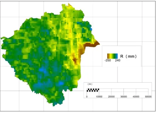 Figure 6 shows the mean annual runoff over Zala County and  Table 4 contains the rates  of the different types of land cover