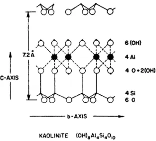 FIG. 6. Schematic diagram of the crystal structure of kaolinite. Courtesy of J. W. 