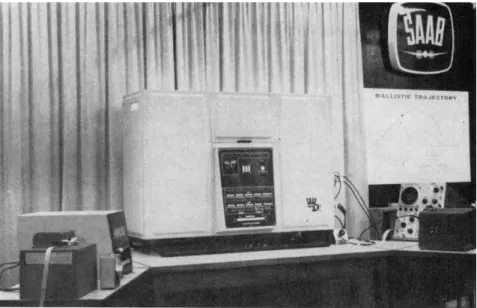 Fig. 1.—Central computer SAAB D2 with tape reader, decimal readout panel and tape  punch
