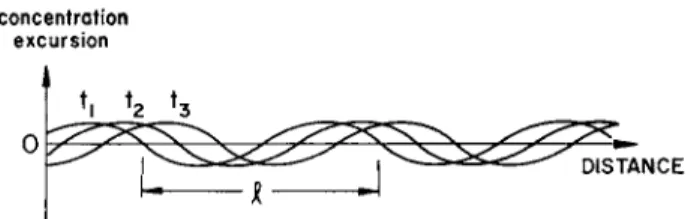 FIG. 7. Unattenuated chemical wave propagation, or marginal traveling  chemical instability in a one-dimensional system