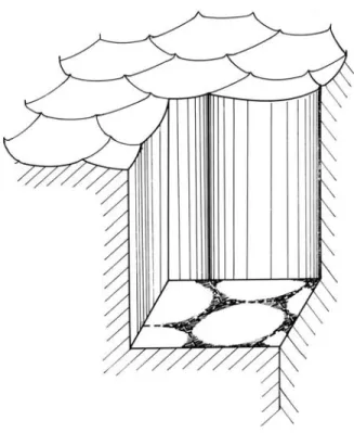FIG. 4. Concentration patterns frozen into the solid as hexagonal columns  behind a solidification front