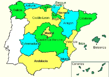                               1. térkép - Spanyolország Önkormányzati Közösségei                                 1