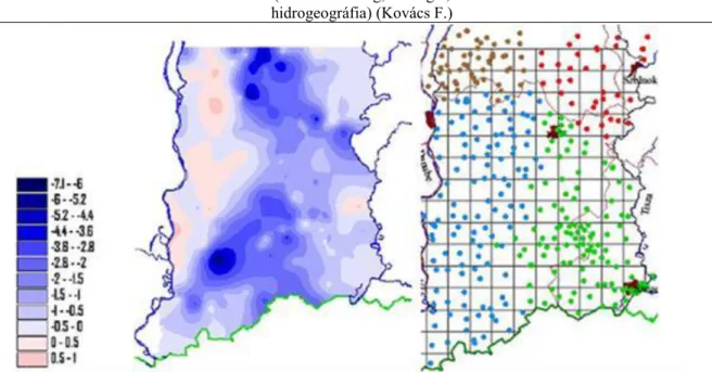 5.5. ábra - Felszíni vízminőség ellenörző hálózat és egy mérőpont értékei a FEVI szerint  a Balaton területén (forrás: FEVI)