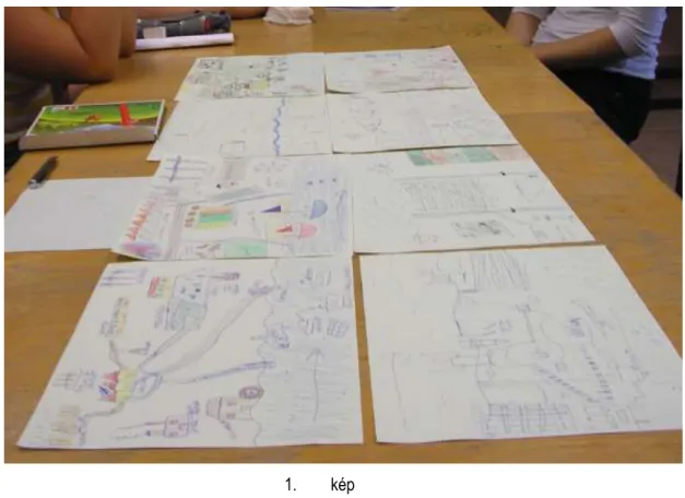 A diákok megértették a feladatot, és nagyon lelkesen rajzoltak. (Lásd 1. kép!) Figyelni kell rá, hogy legyen színes  az órán a téma feldolgozásakor