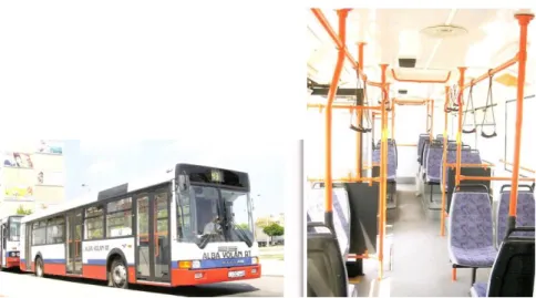 19. ábra Városi közlekedésre szolgáló autóbusz és belső utastere  A autóbuszok kialakításának főbb konstrukciós szempontjai a következők: 