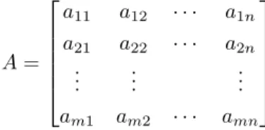 táblázat tekinthető úgy, mint egy valós számok feletti 2 × 4 típusú mátrix.