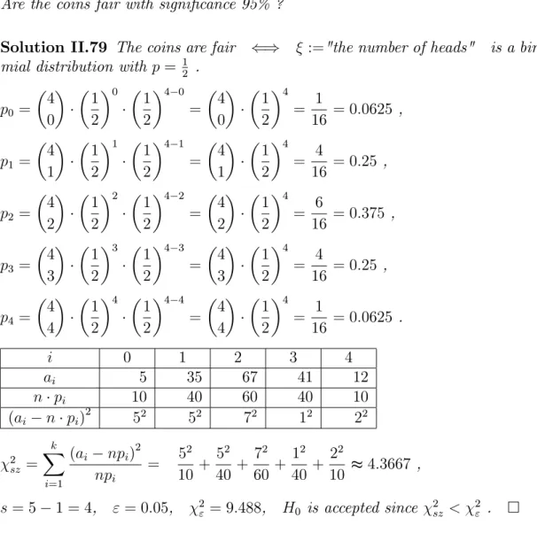 iii) …nd 2 &#34; in the &#34;Chi-squared&#34; table (the degree of freedom is k 1), iv) accept H 0 in the case j 2 sz j 2&#34; with signi…cance 1 &#34; ,