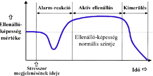 1-1. ábra: Általános adaptációs szindróma fázisai 