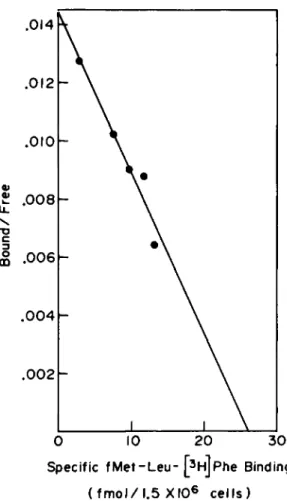 Fig. 3. Scatchard plot derived from the data in Fig. 1. 