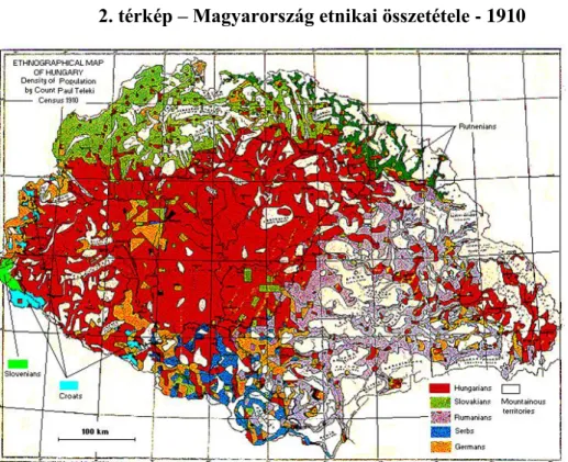                              2. térkép – Magyarország etnikai összetétele - 1910 