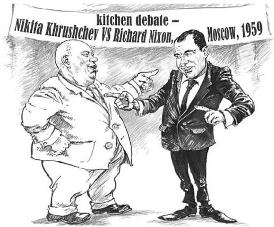4. ábra. Karikatúra Nixon és Hruscsov konyhai vitájáról a Washington  Postból 