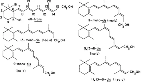 FIG. 1. Isomers of retinol. 