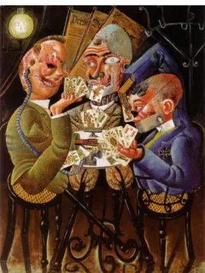 7. ábra Otto Dix (1891–1969): Invalides de guerre jouant aux cartes (1920) 