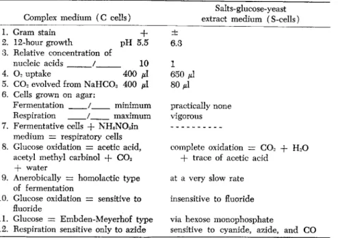 TABLE  1. Metabolism of  Bacillus subtilis  grown in two different media *  Salts-glucose-yeast  Complex medium (C cells) extract medium (S-cells)  1