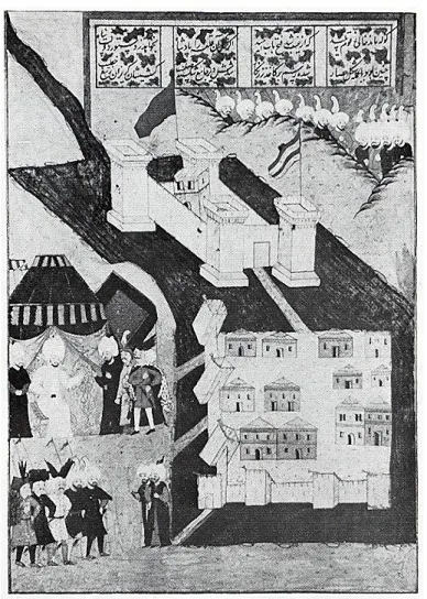 3. kép: kép. Gyula 1566. Miniatúra Szejjid Lokman krónikájából  (Dublin, The Chester Beatty Library, MS 413
