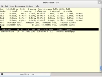 2.1. ábra - A mandelpngt program 98.9 százalékos CPU felhasználással dolgozik.