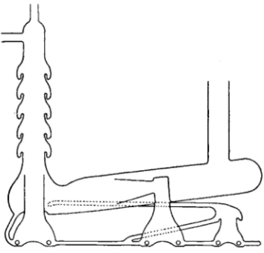 FIG. 9. Two-stage fractionating oil diffusion pump. (Distillation Products, Inc.)  by compressing it into reservoirs at pressures much above 1  m m 