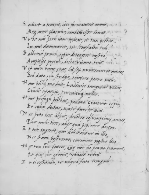 Fig. 4. An extract from the verse epistle of Michael Verancius sent to his uncle in 1540
