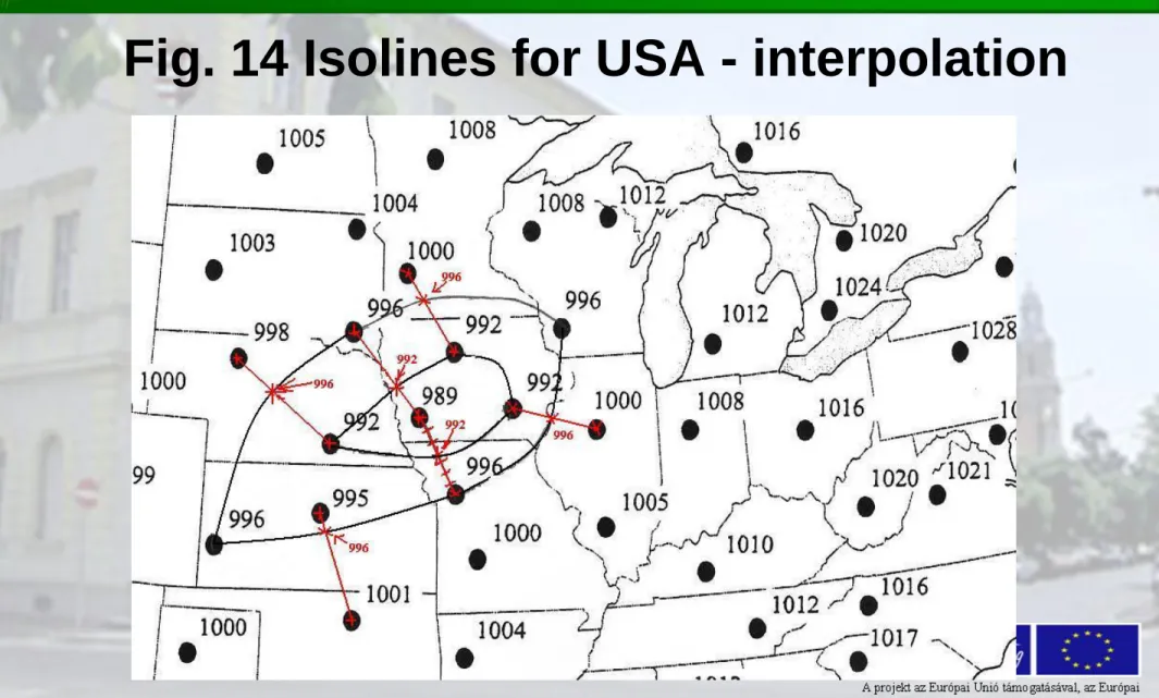 Fig. 14 Isolines for USA - interpolation 